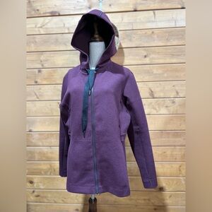 Lululemon &Go Skyline Jacket Hooded Spacer Bordeaux Drama Size 12